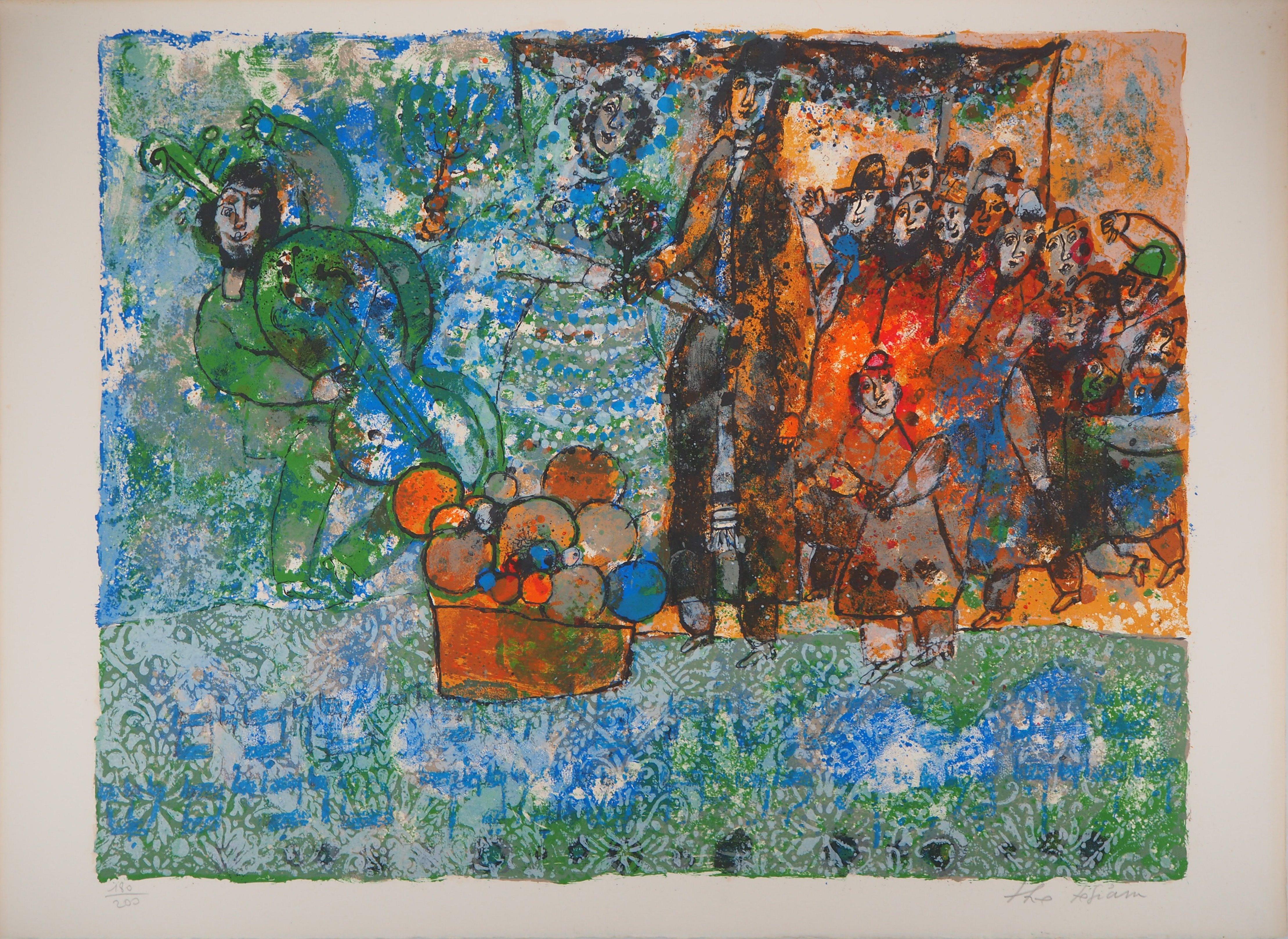 Théo Tobiasse Figurative Print - Song of Songs : Happy Wedding - Original Lithograph, Handsigned & Numbered