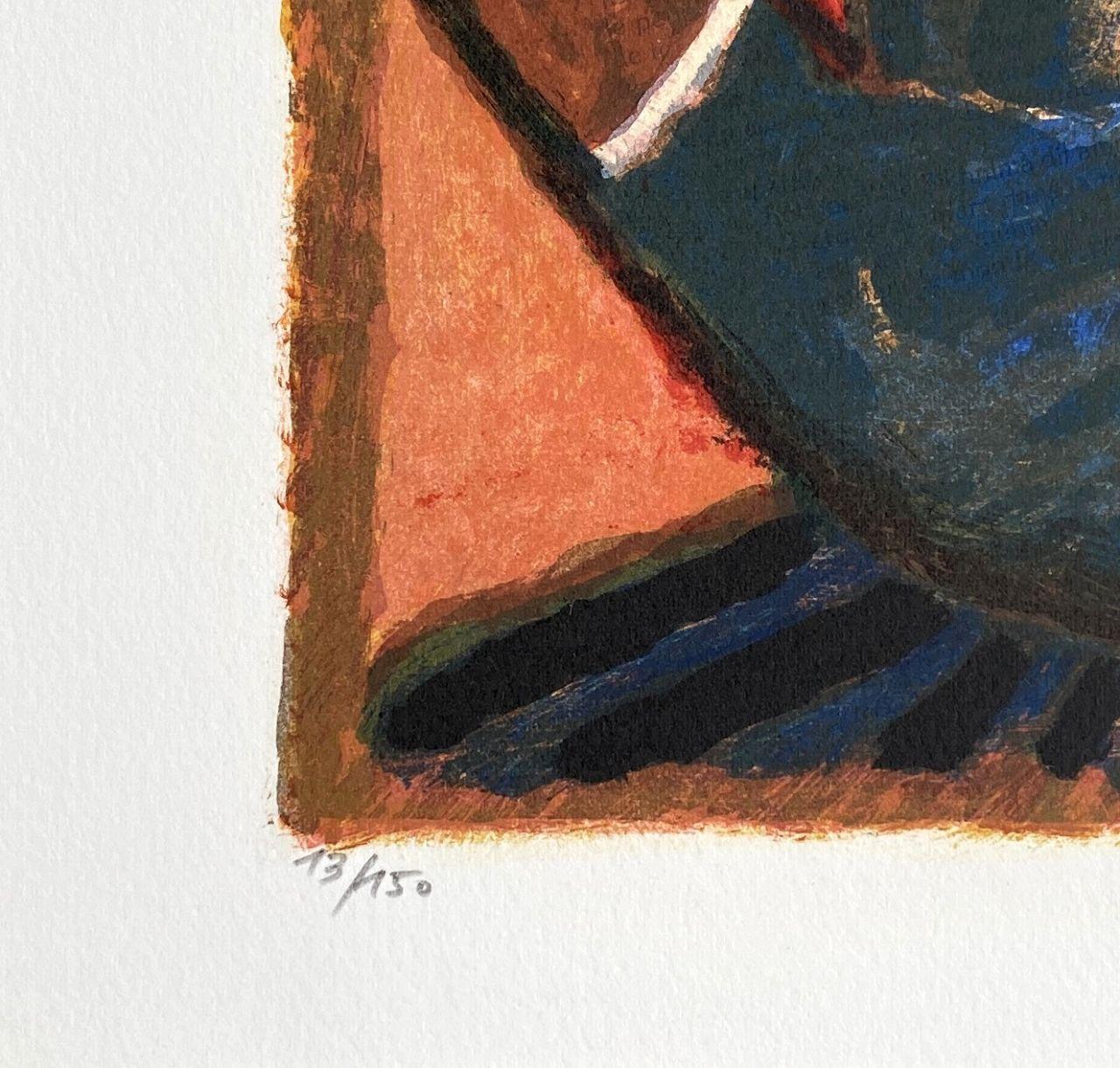 Theo TOBIASSE 
Le Cantique des Cantiques : Jeunes mariés avec un chien

Lithographie originale, 2009 
Signé au crayon par l'artiste. 
Numéroté /150 exemplaires 
Sur vélin de 51 x 35 cm.

Très bon état. 