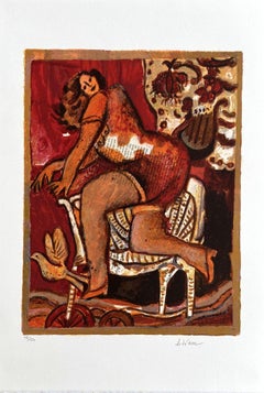 Song of Songs : Woman With a Chair - Lithographie originale signée à la main et numérotée