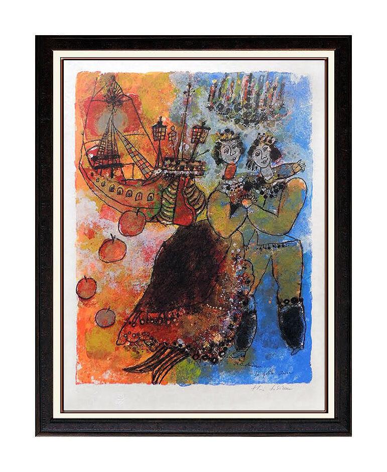 Théo Tobiasse Figurative Print - Theo Tobiasse Color Lithograph Large HAND SIGNED Hans Christian Andersen Artwork