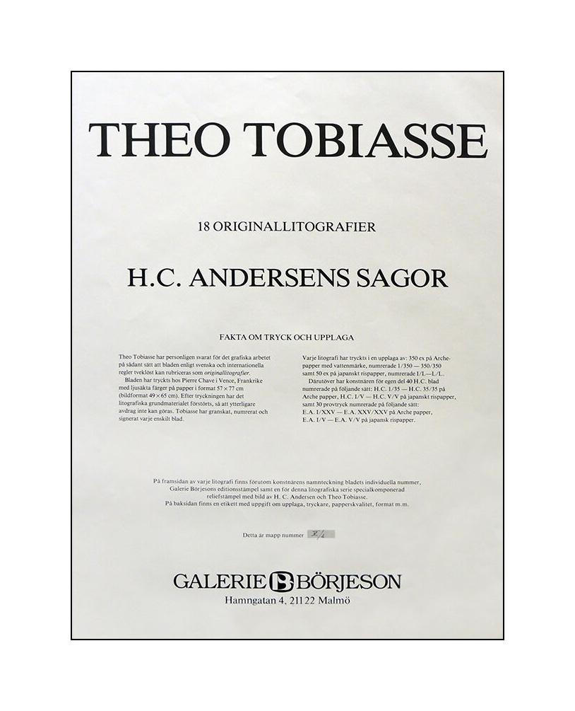 Theo Tobiasse Lithograph HAND SIGNED Hans Christian Andersen Illustration Art For Sale 1