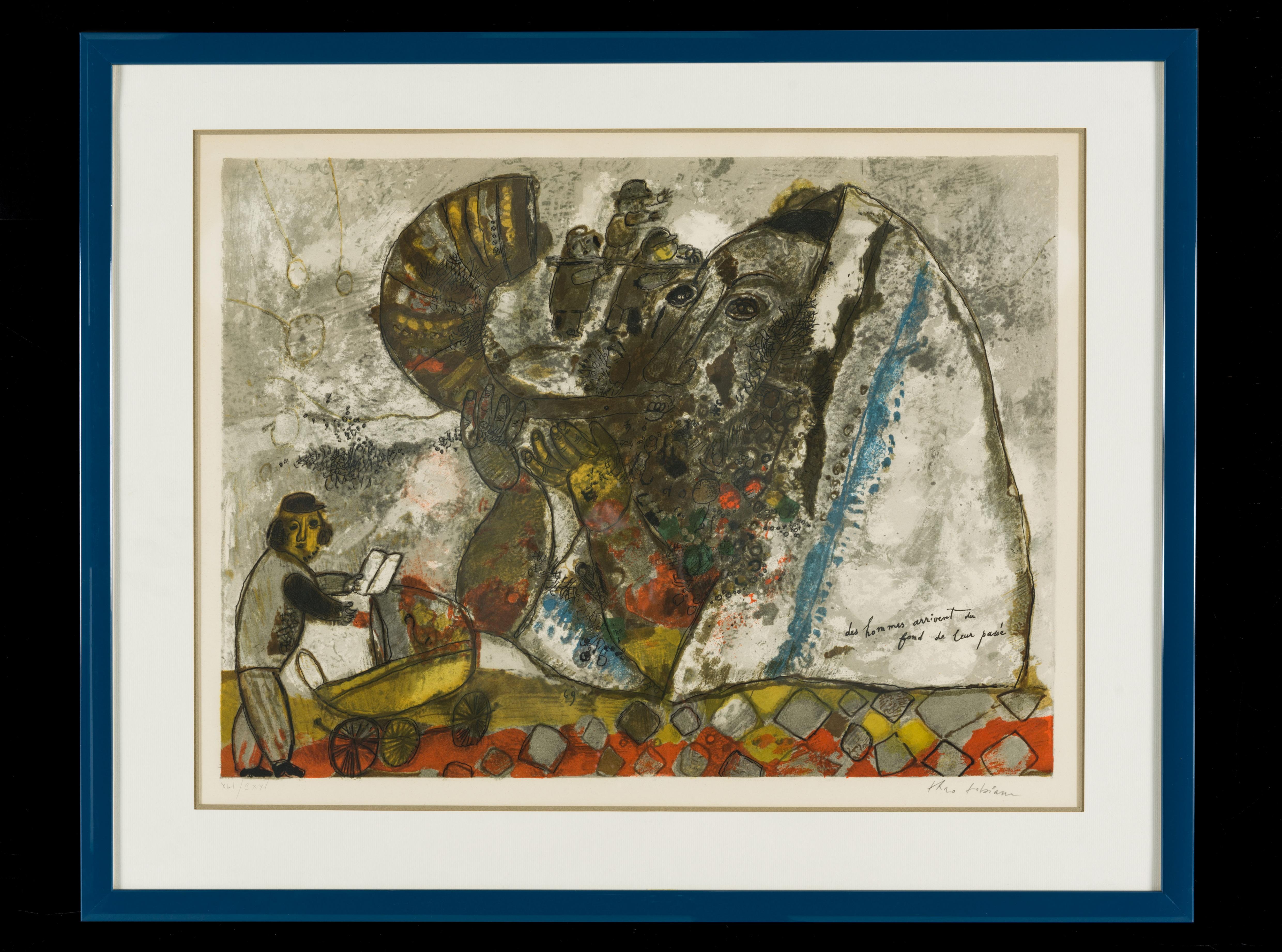 Théo Tobiasse Set of 18 Lithographs Hand-Signed Diaspora Framed and Behind Glass For Sale 2