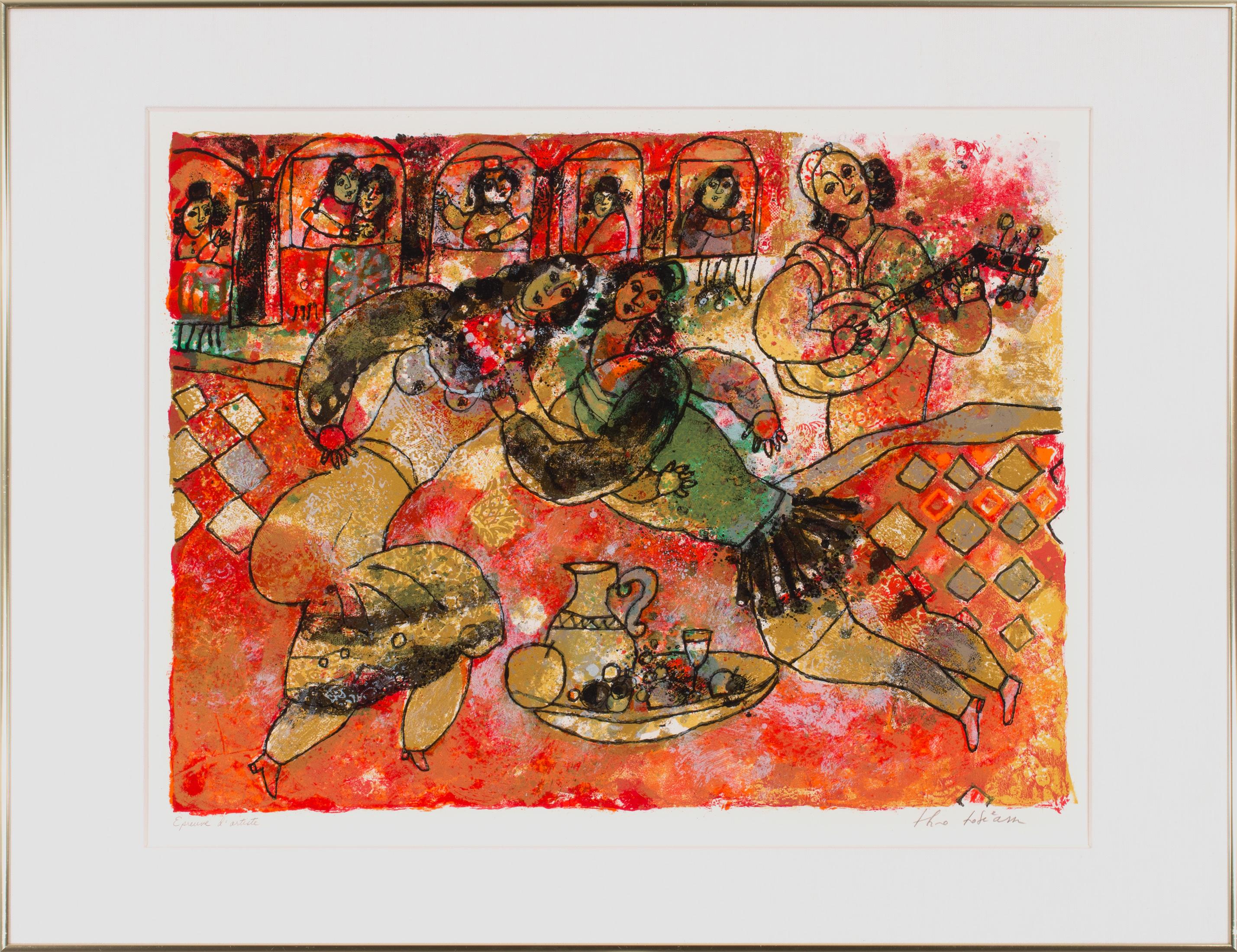 Théo Tobiasse “The Voice of My Beloved, Behold” 1975 Signed Lithograph