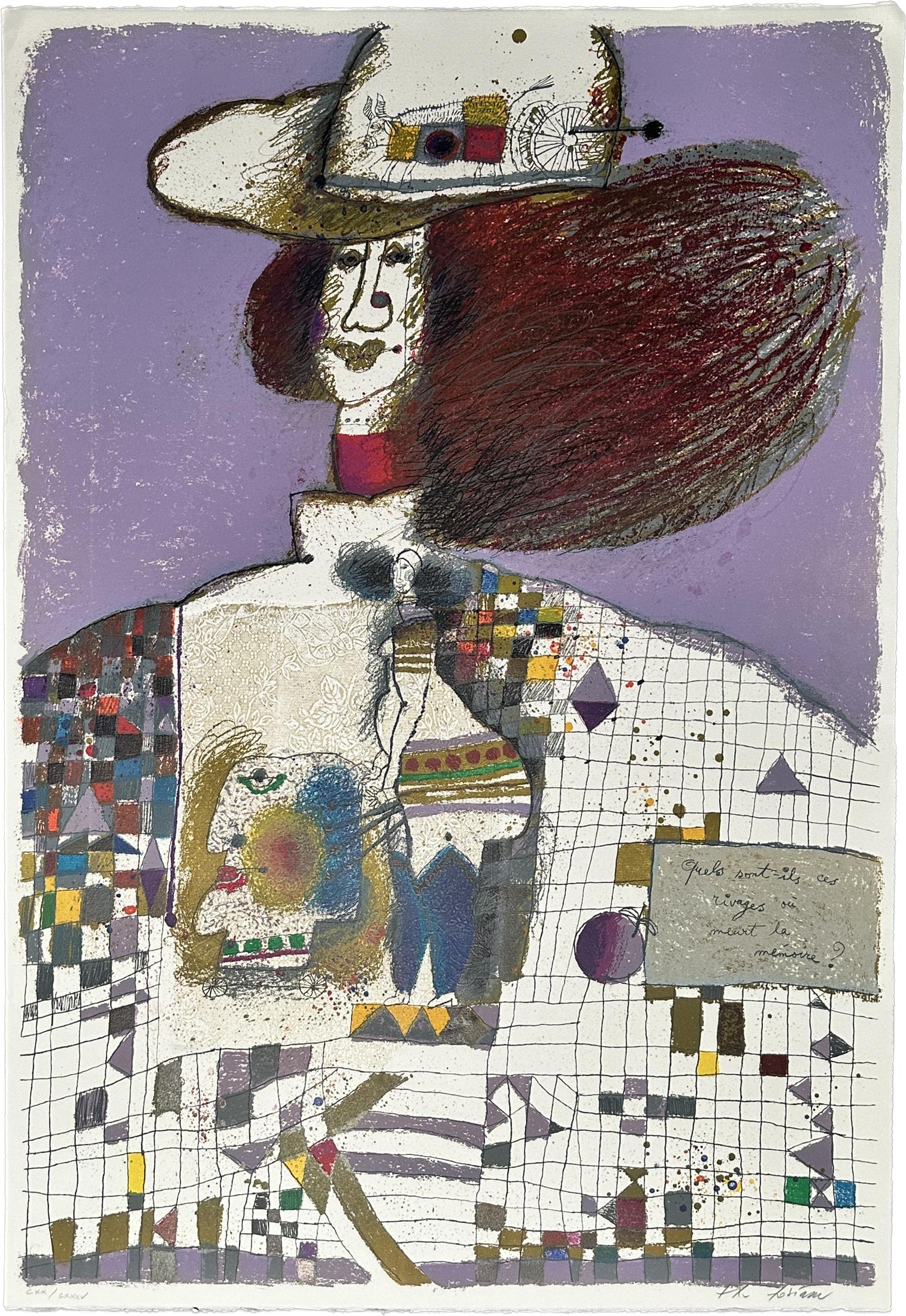 Un Homme Je Conte Les Matins Lointain Lithograph, Signed, 1980s