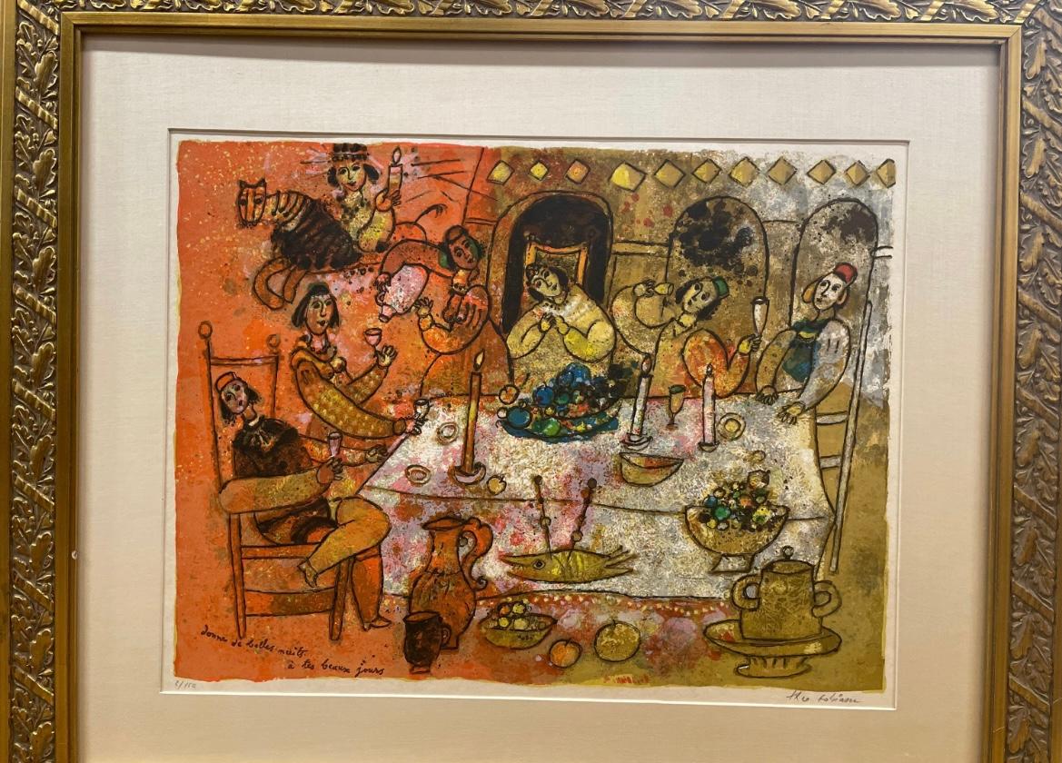 This is an Theo Tobiasse Large Color Lithograph HAND SIGNED Modern Cubism Artwork. In good condition. Measures 32x40