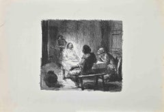 Men in the Inn - Lithograph by Theo van Elsen - 20th century