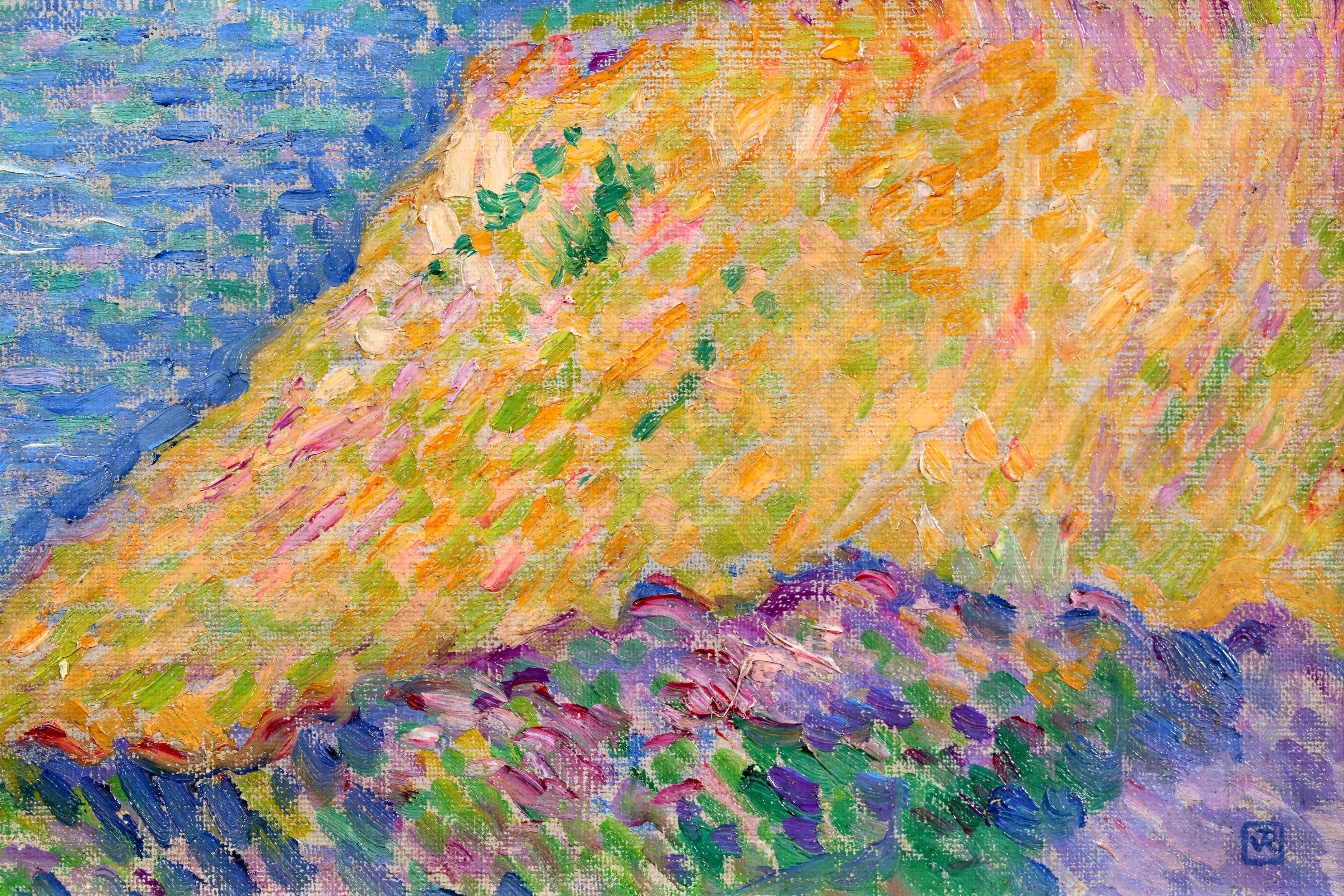 La Cote d'Opale -Impressionist Pointillist Landscape Oil - Theo van Rysselberghe For Sale 5