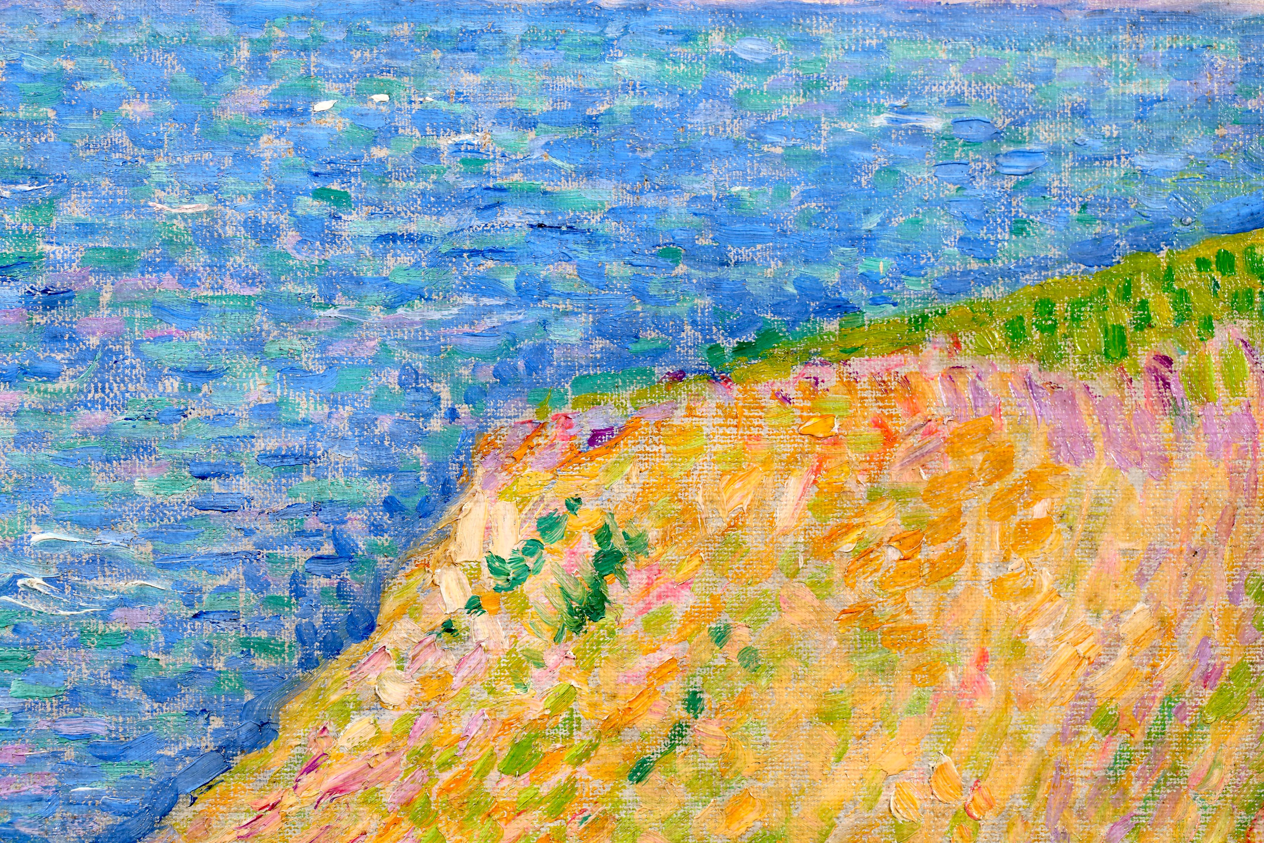 La Cote d'Opale -Impressionist Pointillist Landscape Oil - Theo van Rysselberghe For Sale 6