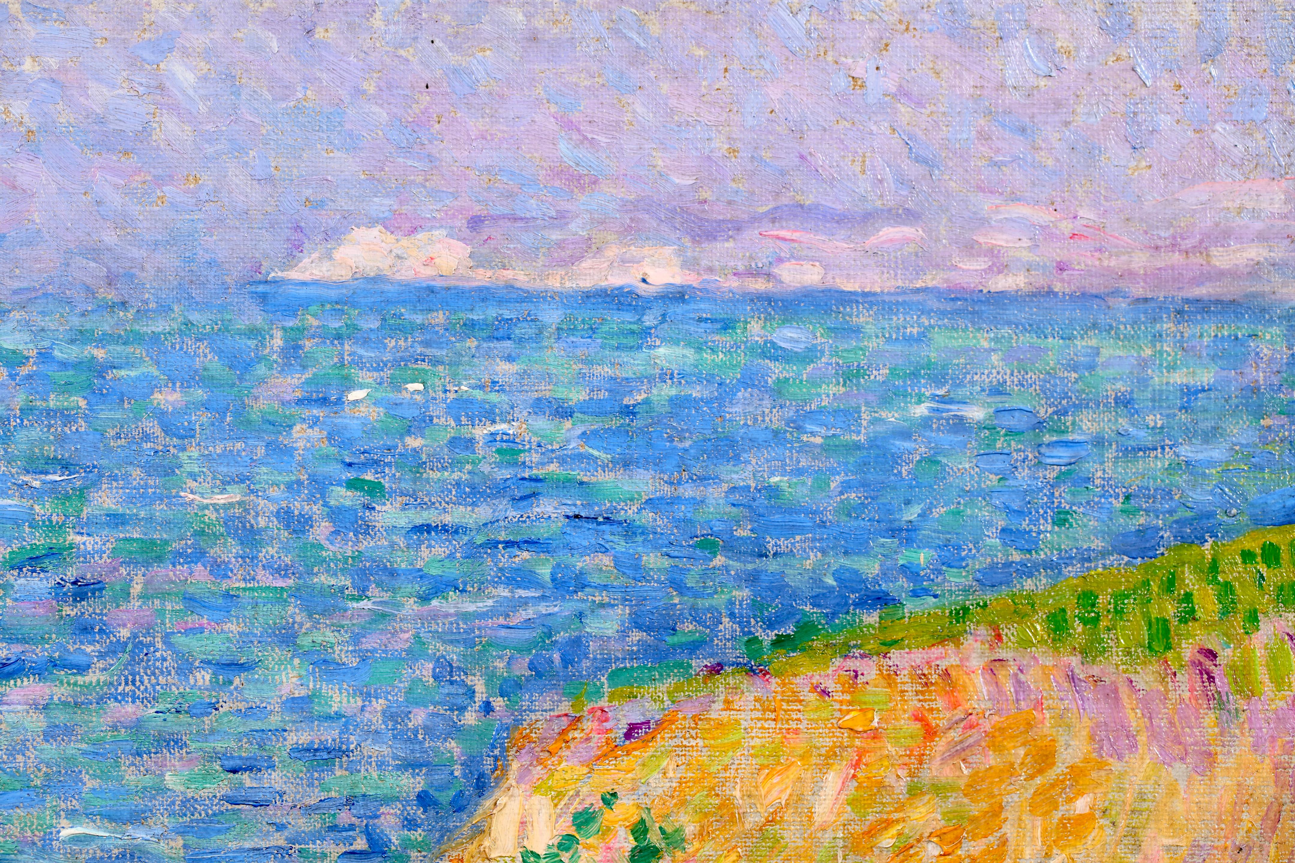 La Cote d'Opale -Impressionist Pointillist Landscape Oil - Theo van Rysselberghe For Sale 7