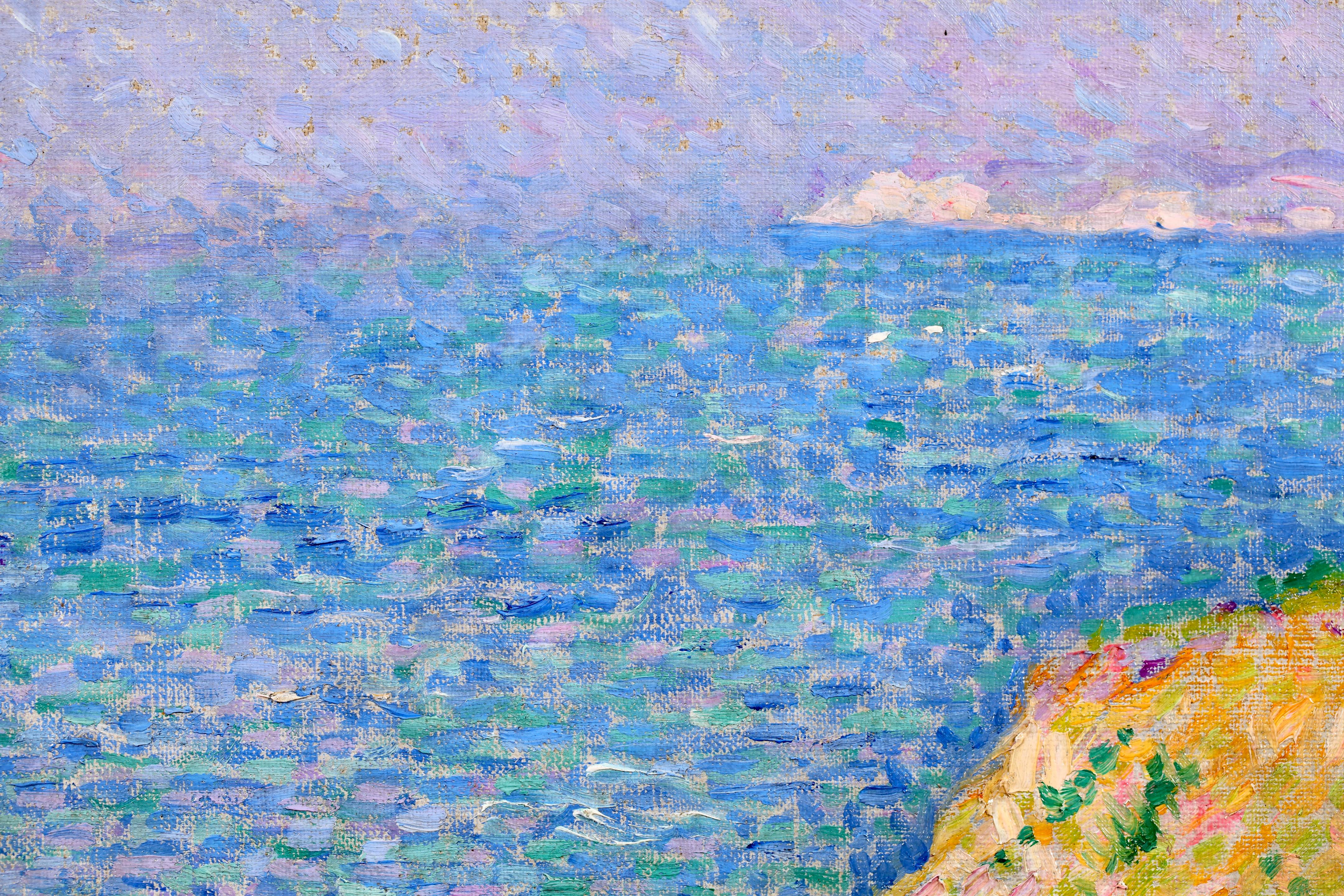 La Cote d'Opale -Impressionist Pointillist Landscape Oil - Theo van Rysselberghe For Sale 8