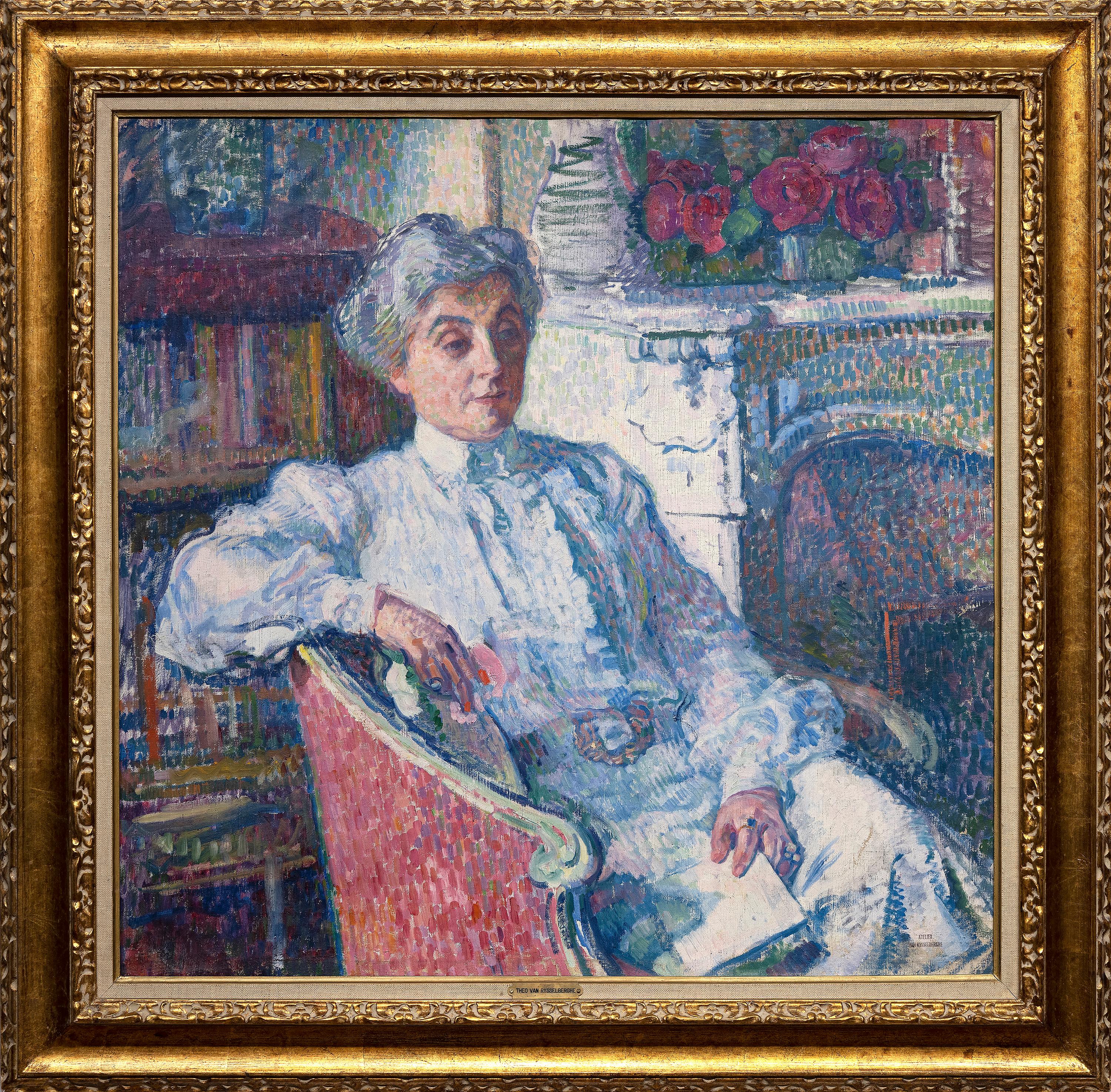 Theo van Rysselberghe Portrait Painting - Maria Van Rysselberghe au coin du feu