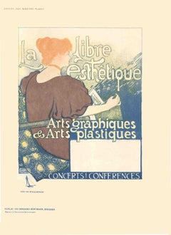 Antique 1897 Theo van Rysselberghe 'La Libre Esthetique' Multicolor, Brown Germany 