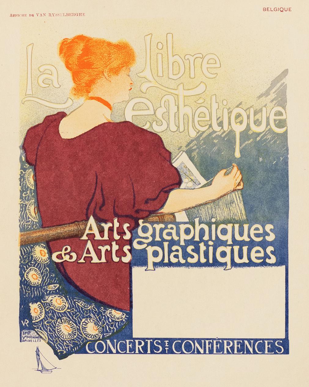 La Libre Esthetique by Théo van Rysselberghe, Art Nouveau Japon lithograph, 1897 - Print by Theo van Rysselberghe