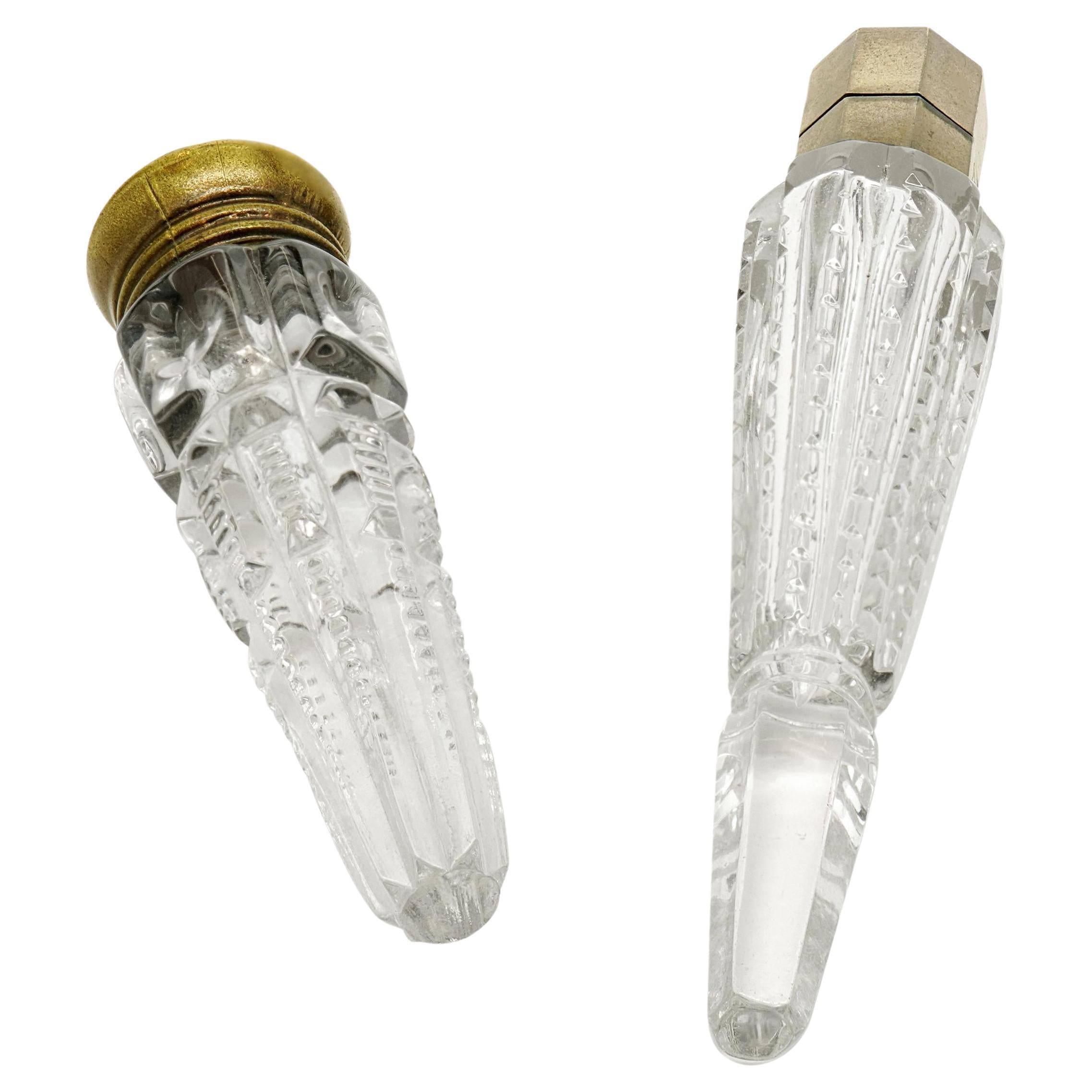 Theo W. Foster & Bros. Frascos de Perfume de Cristal con Capuchón de Esterlina