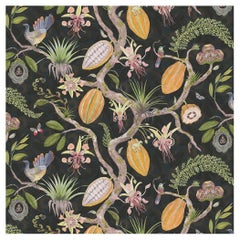 Theobroma Tree of Life Gold on Navy Wallpaper