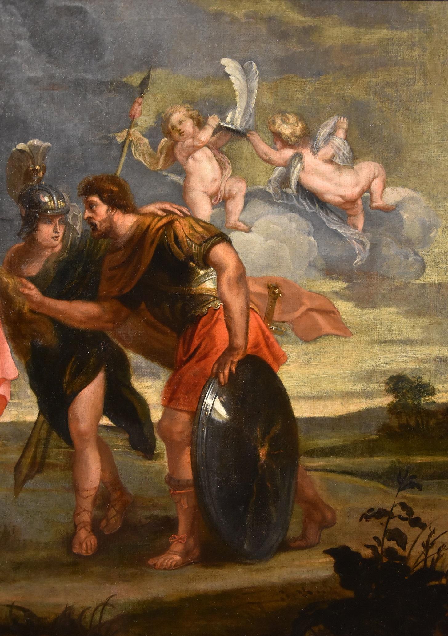 Flemish school of the first half of the 17th century
Theodoor van Thulden (Bois-Le-Duc, 1606 - 1669), attributable
Aeneas receives the weapons given to him by Venus

About 1640.
oil painting on canvas
h.75 x 72 cm. - in frame h.92 x 80 cm.

The
