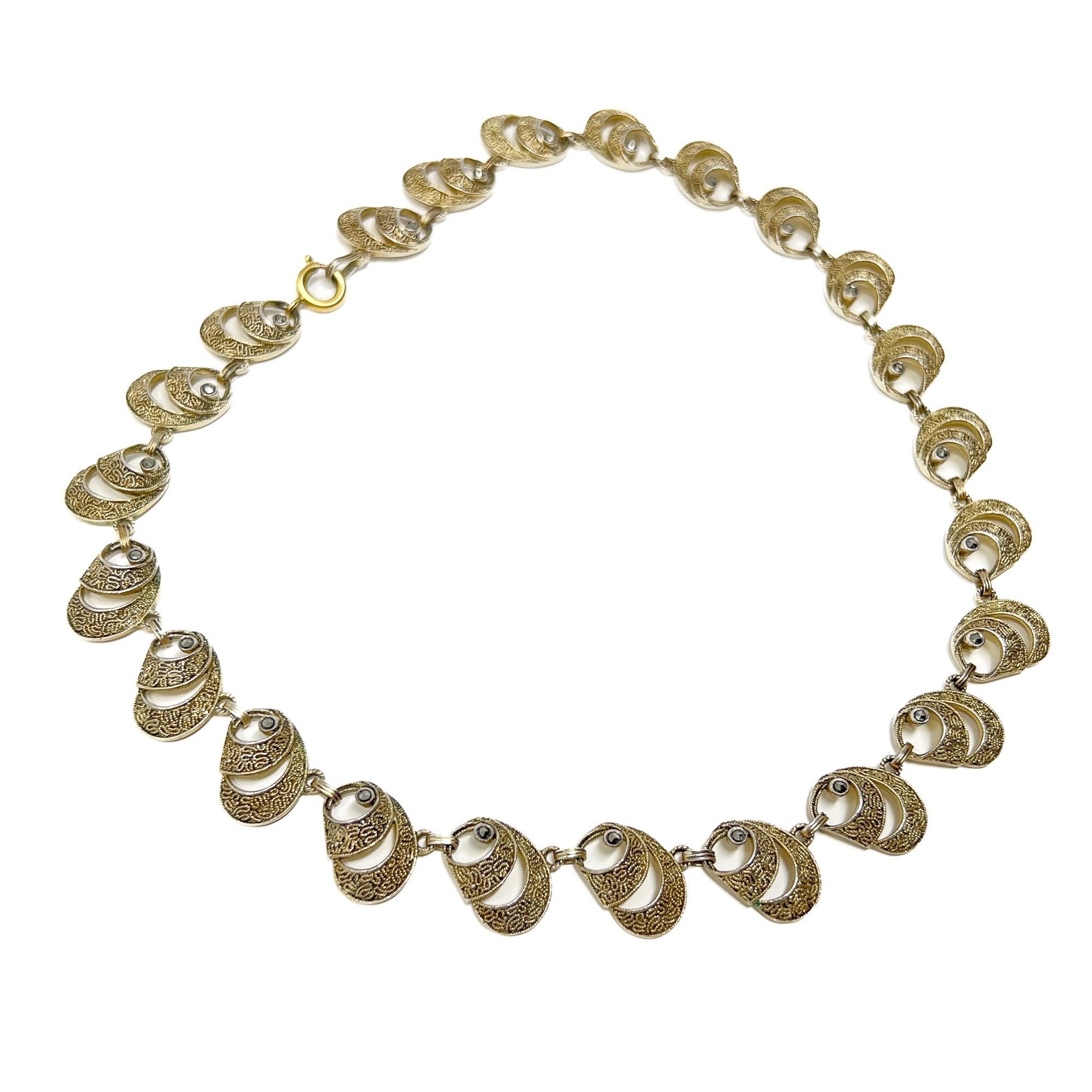 Theodor Fahrner 1930s Silver Gilt Vintage Shell Necklace Pour femmes en vente