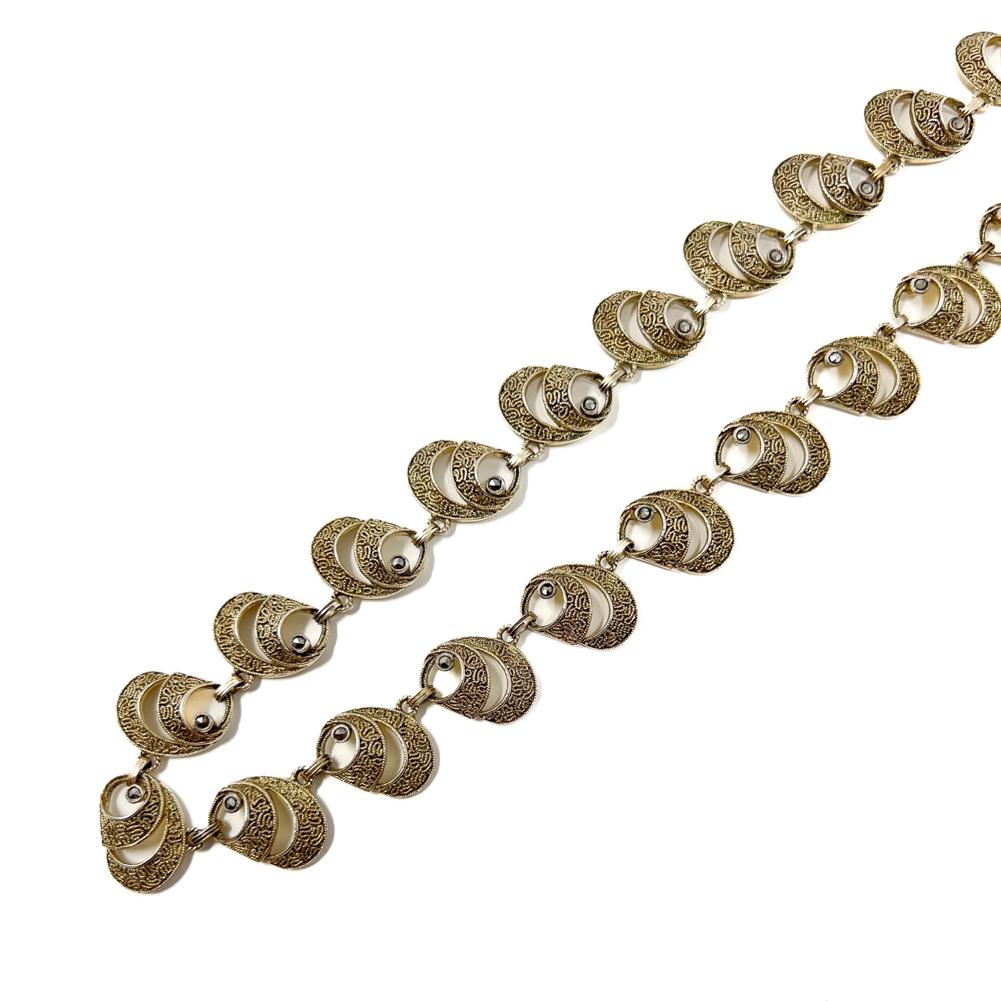 Theodor Fahrner 1930s Silver Gilt Vintage Shell Necklace en vente 1