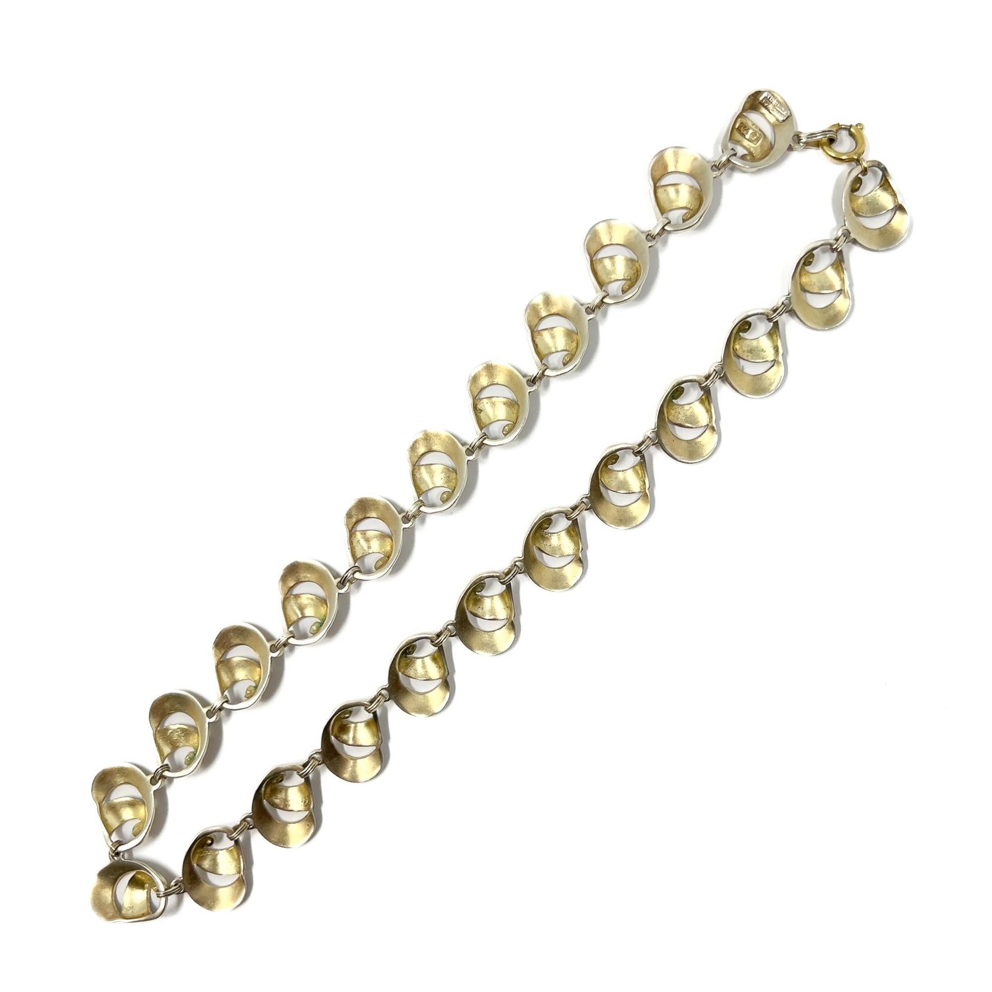 Theodor Fahrner 1930s Silver Gilt Vintage Shell Necklace en vente 3