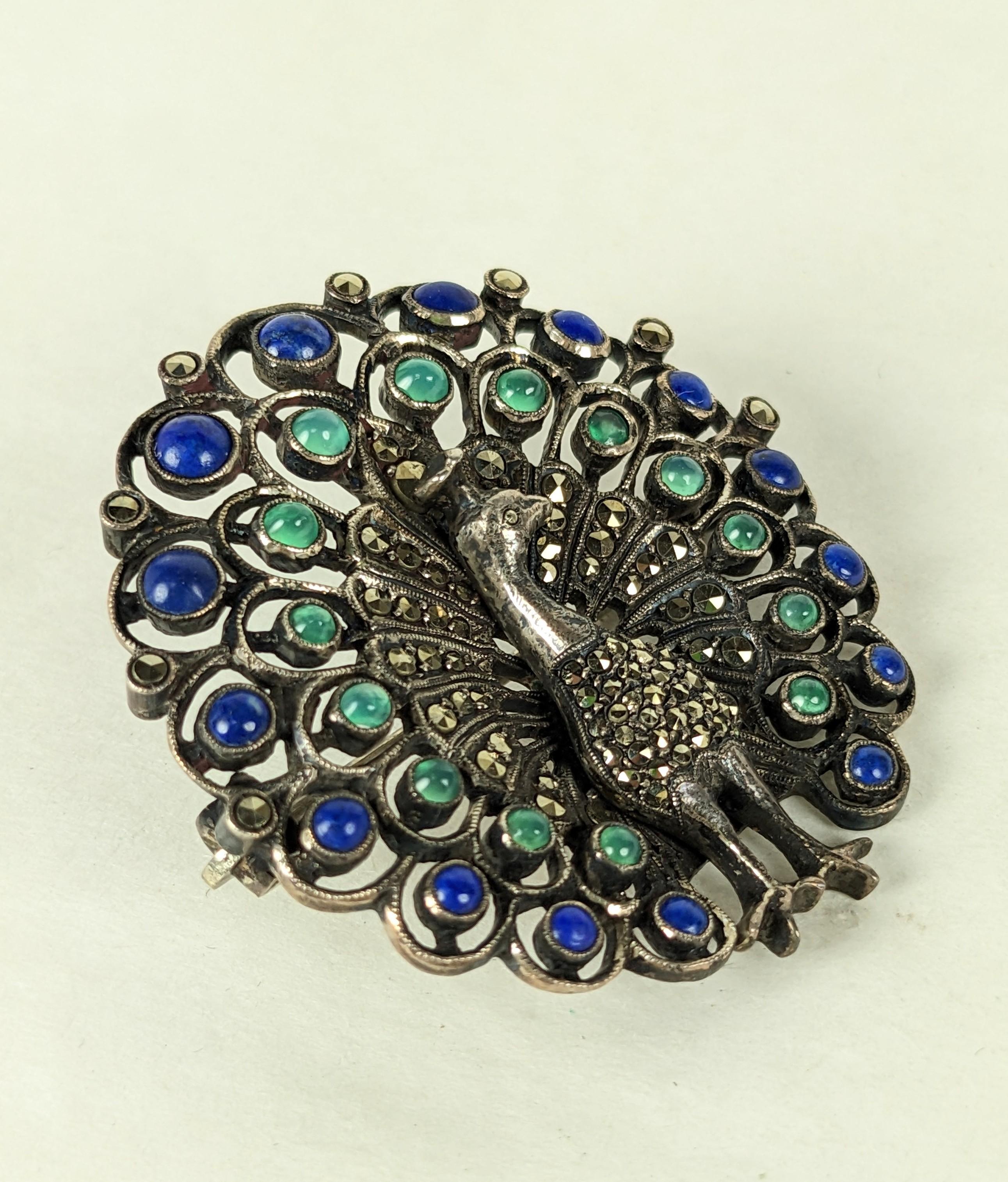 vintage peacock brooch