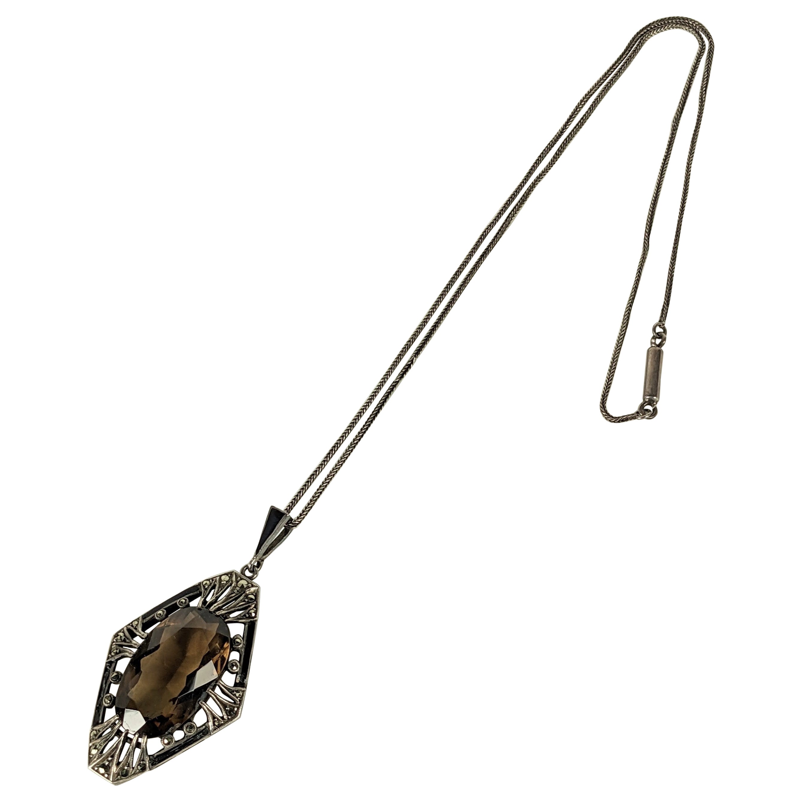 Colgante de topacio y marcasita esmaltada Theodor Fahrner en venta