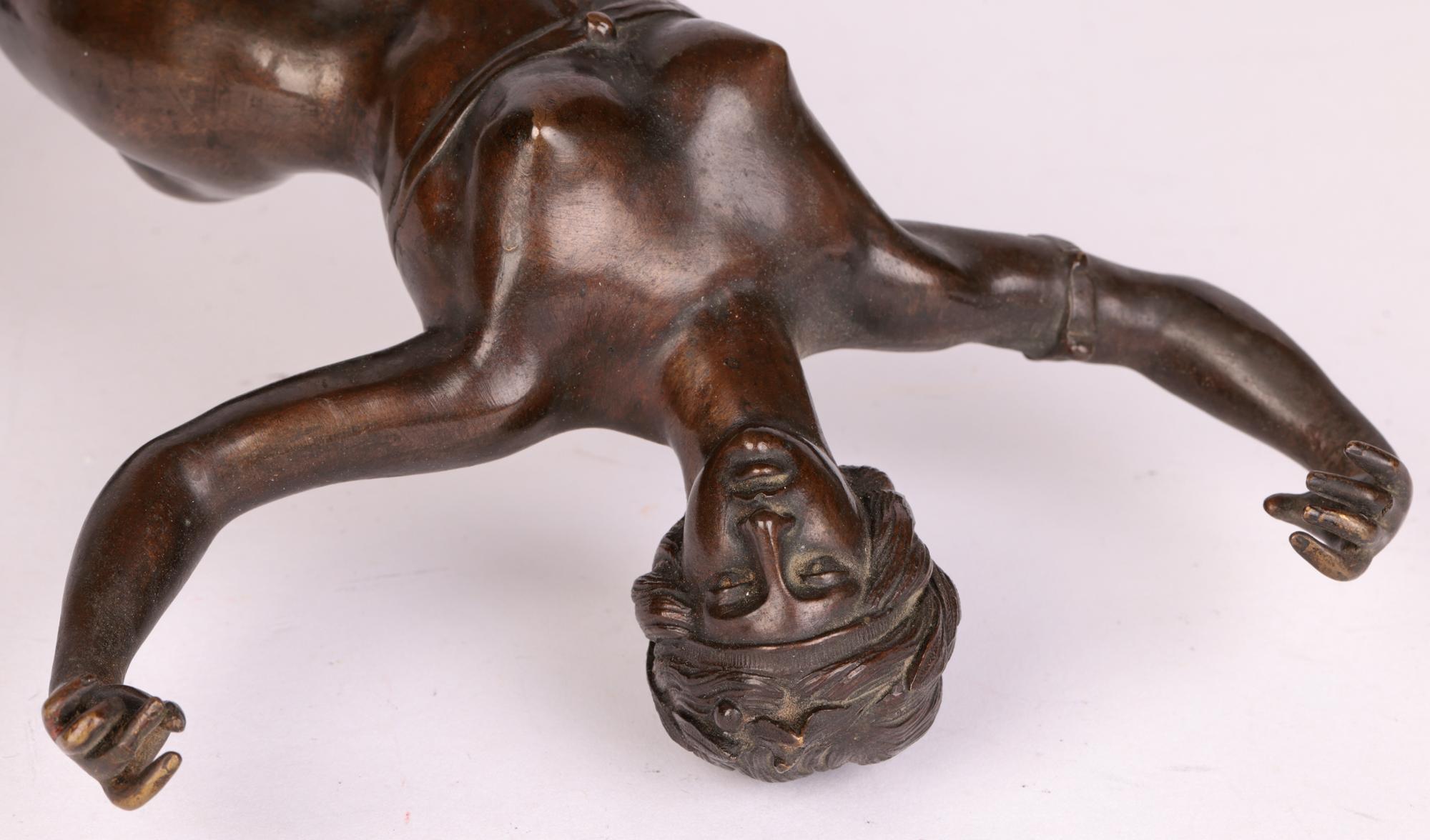 Fin du XIXe siècle Theodor Friedl - Sculpture en bronze d'un nu féminin dansant autrichien en vente