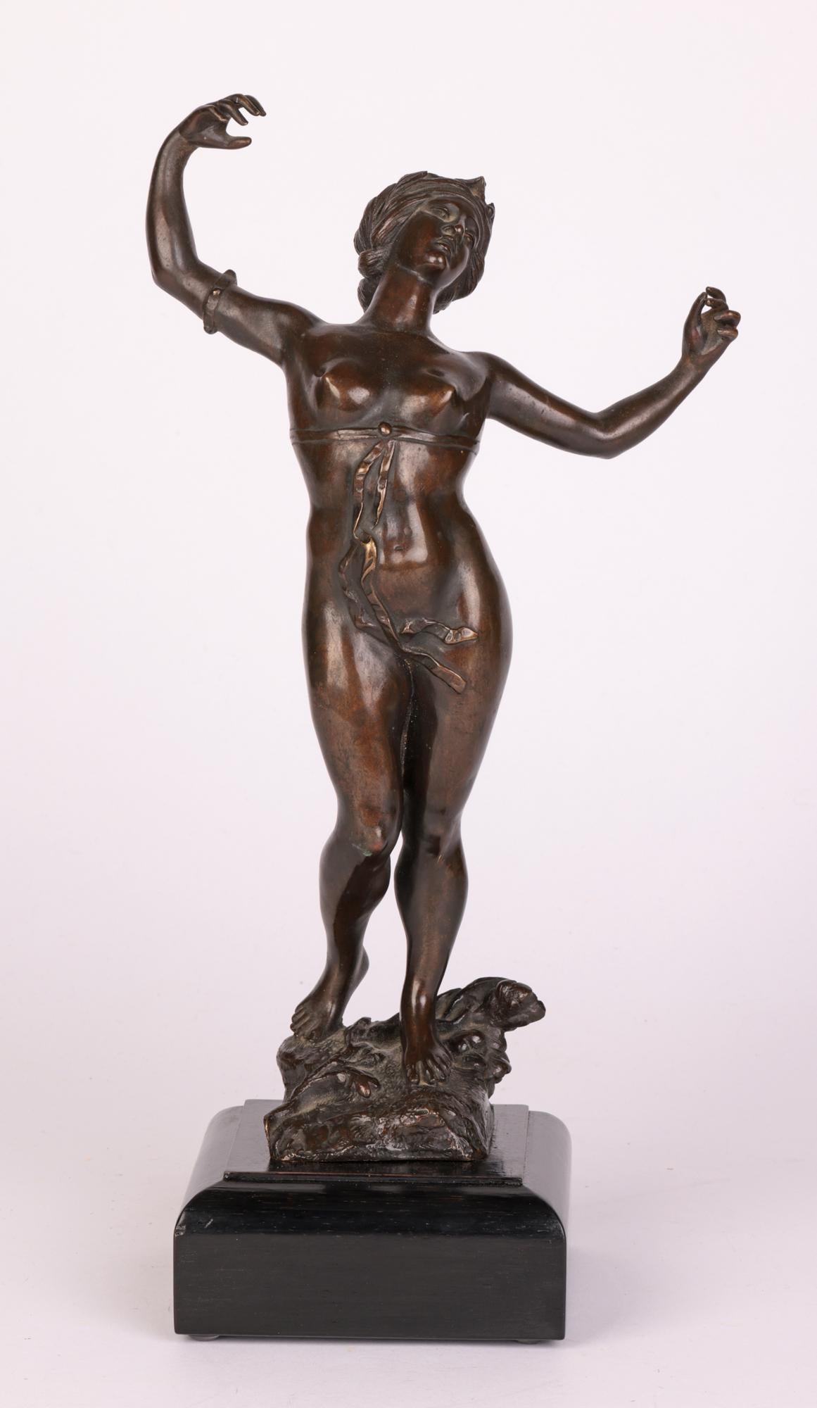 Theodor Friedl Österreichische tanzende weibliche Akt-Bronze-Skulptur im Angebot 3