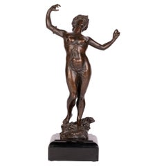 Theodor Friedl Austrian Dancing Female Nude Bronze Sculpture