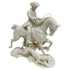 Theodor Kärner Caza roja, escultura de porcelana blanca para Nymphenburg