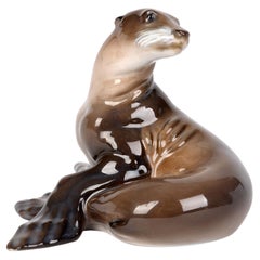 Theodor Karner for Rosenthal Handmade Porcelain Sealion Figure  