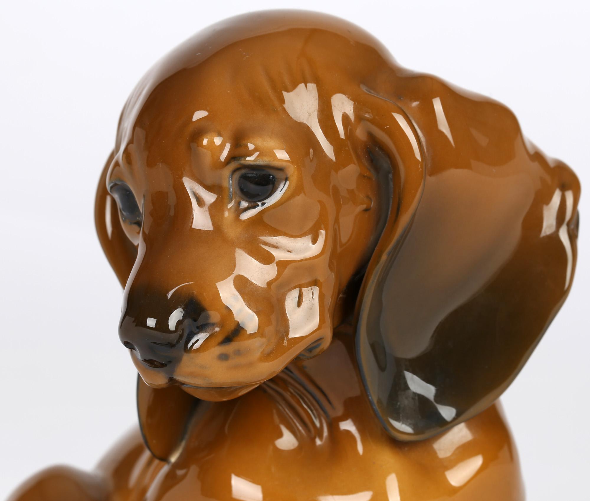 Mid-20th Century Theodor Karner For Rosenthal Porcelain Dachshund Puppy Figure