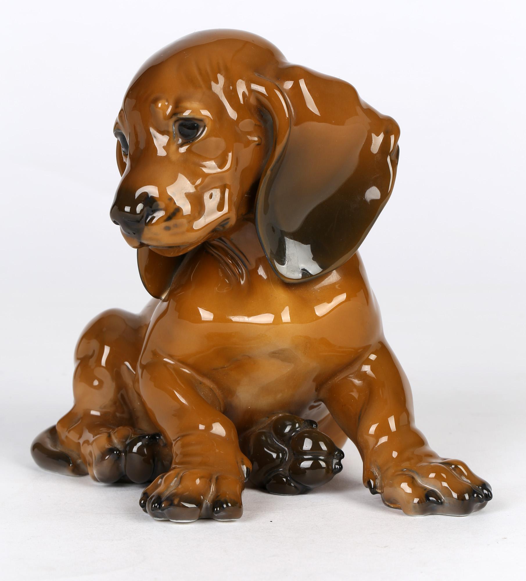 Theodor Karner For Rosenthal Porcelain Dachshund Puppy Figure 1