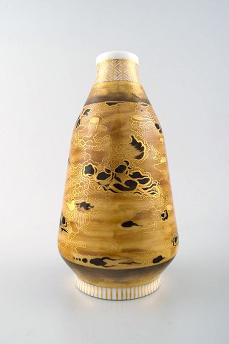 Japonisme Theodor Larsen for Royal Copenhagen, a Pair of Porcelain Vases, Japanism For Sale