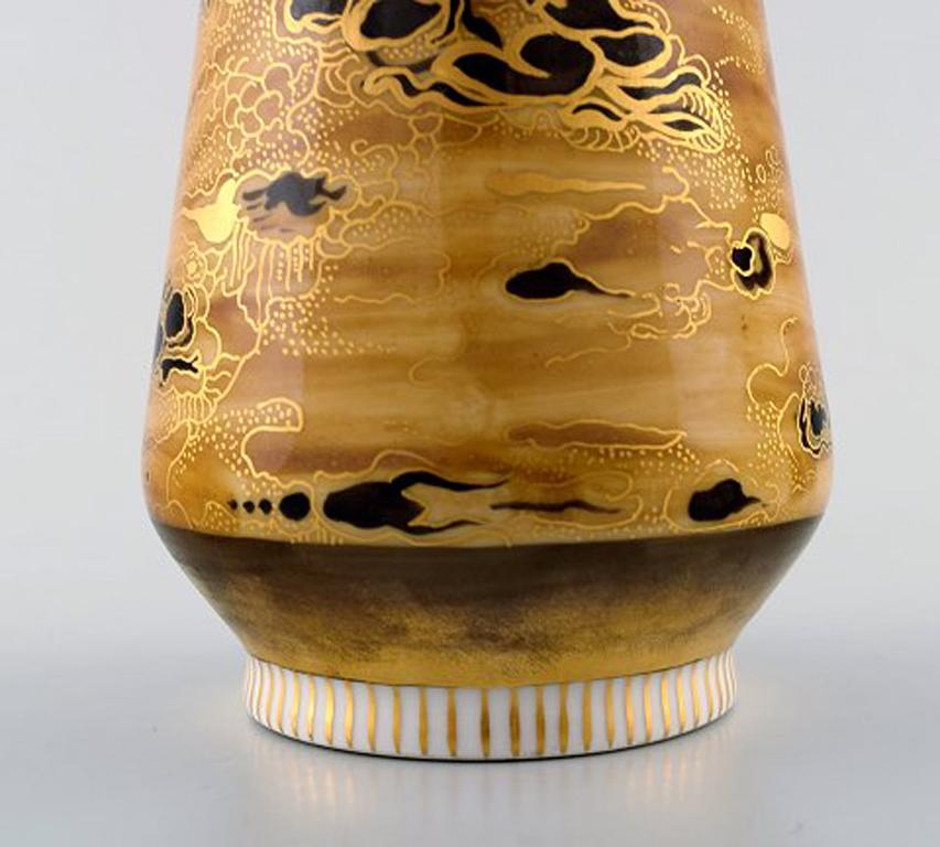 19th Century Theodor Larsen for Royal Copenhagen, a Pair of Porcelain Vases, Japanism For Sale