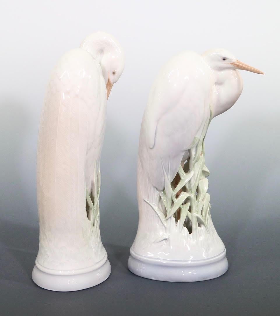 Mid-20th Century Theodor Madsen for Royal Copenhagen Swedish Art Deco Porcelain Cranes or Herons