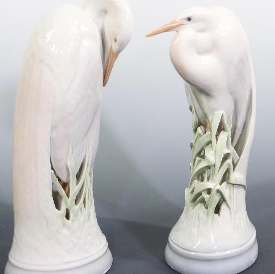 Theodor Madsen for Royal Copenhagen Swedish Art Deco Porcelain Cranes or Herons 2