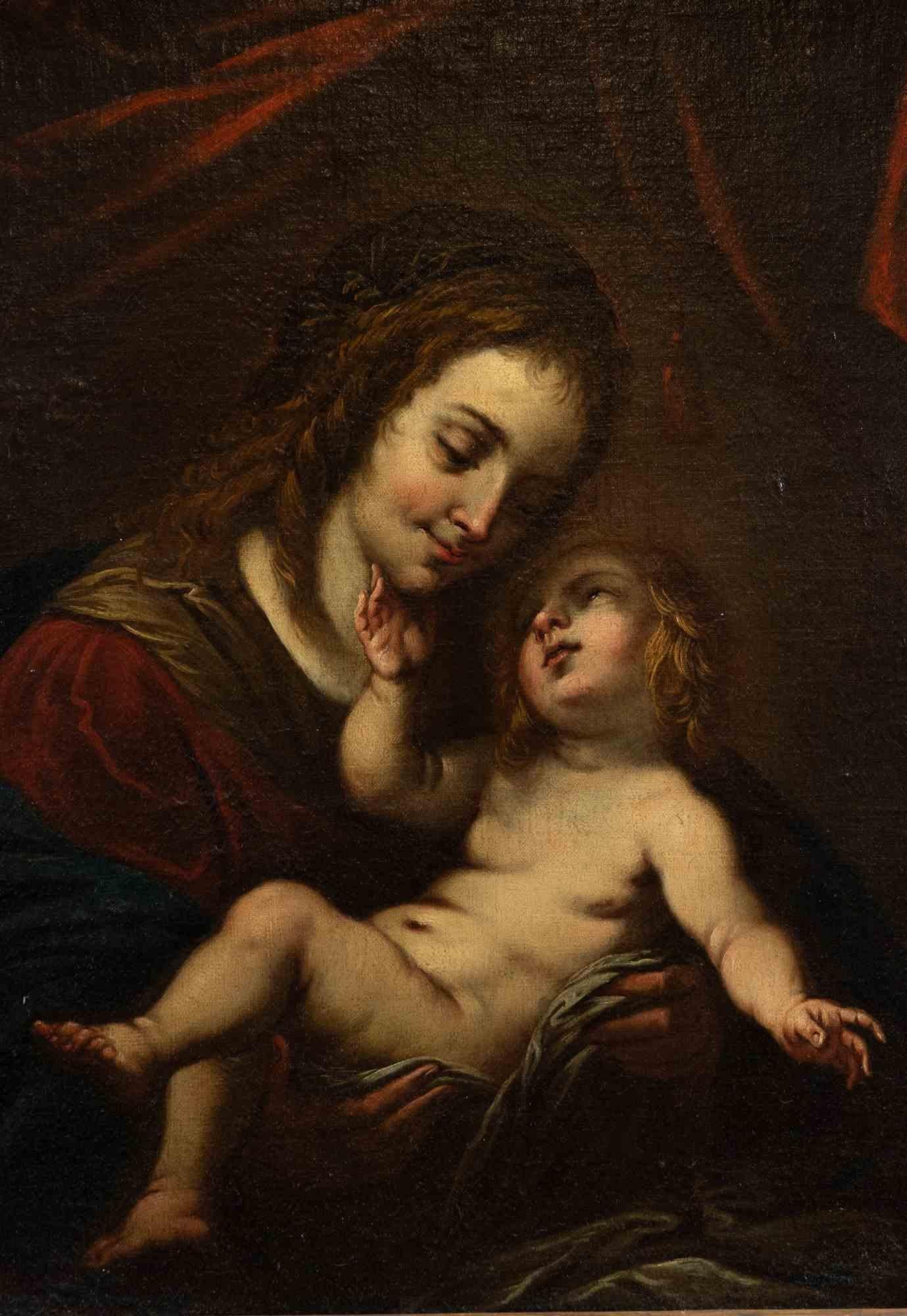 Virgin with Child - Painting by Theodor Mathon - 17th Century