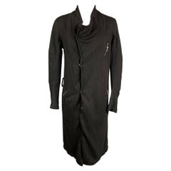 THEODOR Size XS Black Ribbed Cotton Blend Long Jacket