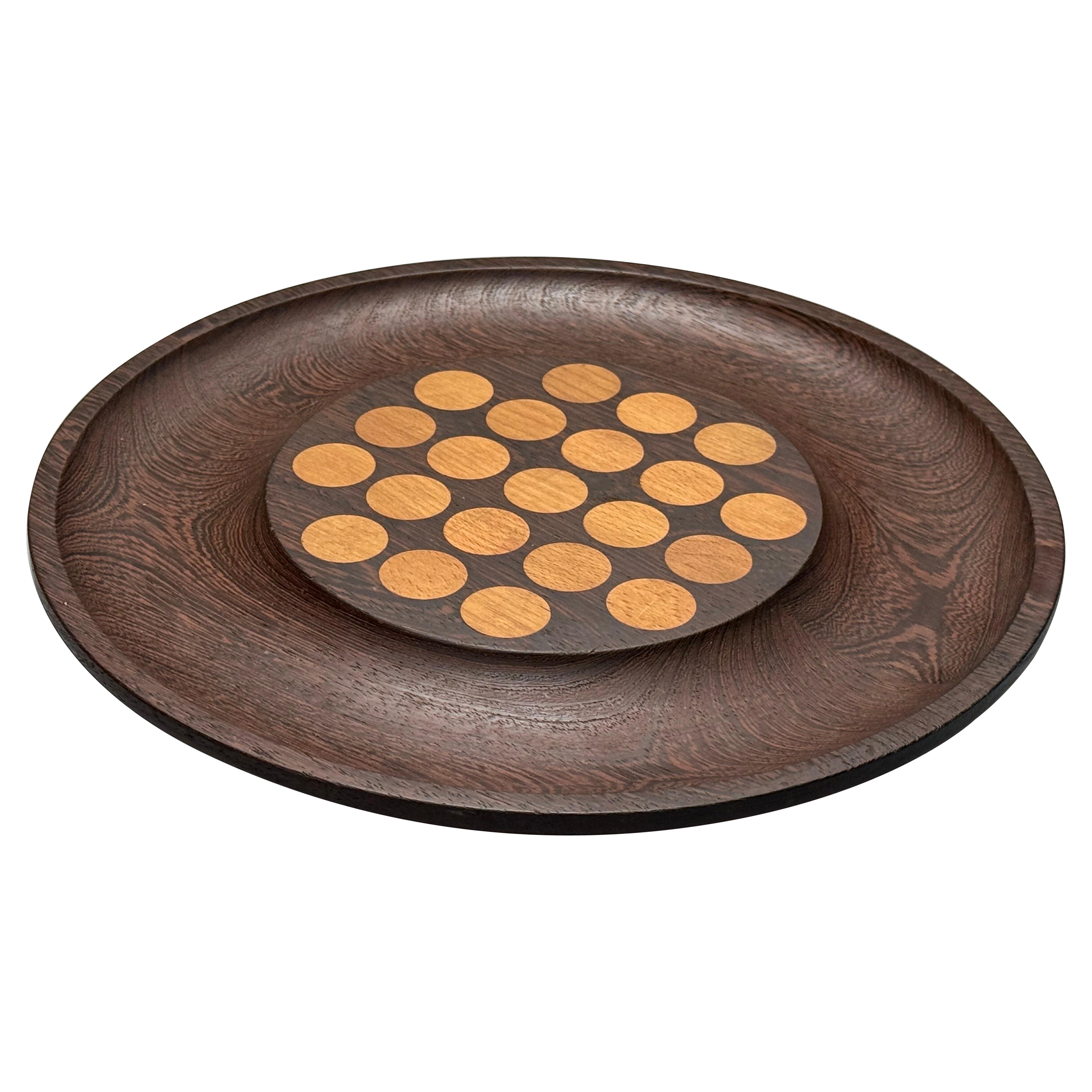 Theodor Skjode Knudsen. Wenge and Oak Tray by Skjøde, Denmark, 1950s