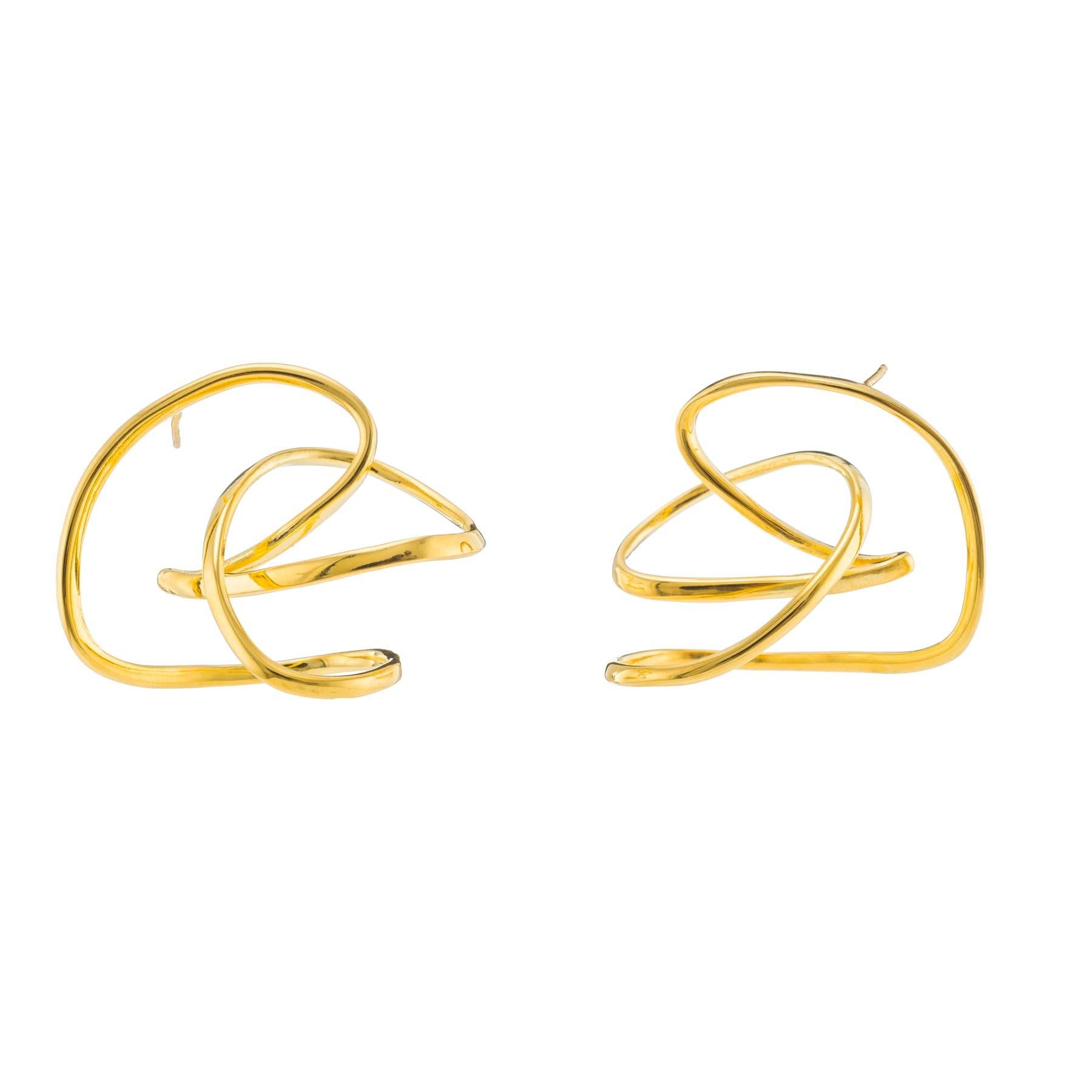 Theodora D.  Andromeda Small Earrings Yellow Gold 18K  In New Condition For Sale In Athens, Attiki