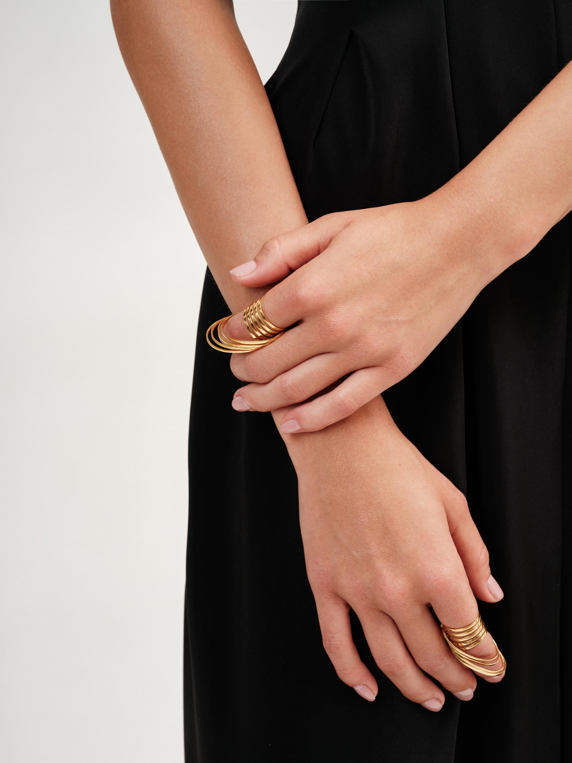 Full Moon Ring

Theodora D's unique handcrafted Full Moon statement Ring from the Full Moon collection is based on circular forms reflecting the light and grace of the full moon. 
Created with full movement, designed to accentuate the elegant female