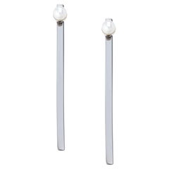 Theodora D.  Moon Ray Earrings White Gold 18K / Freshwater Pearls