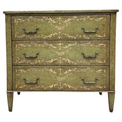 Theodore Alexander 3 Drawer Chest Green Painted Venetian Style