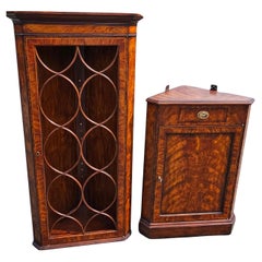Theodore Alexander A Corner Flame Mahogany Two-Part Cabinet