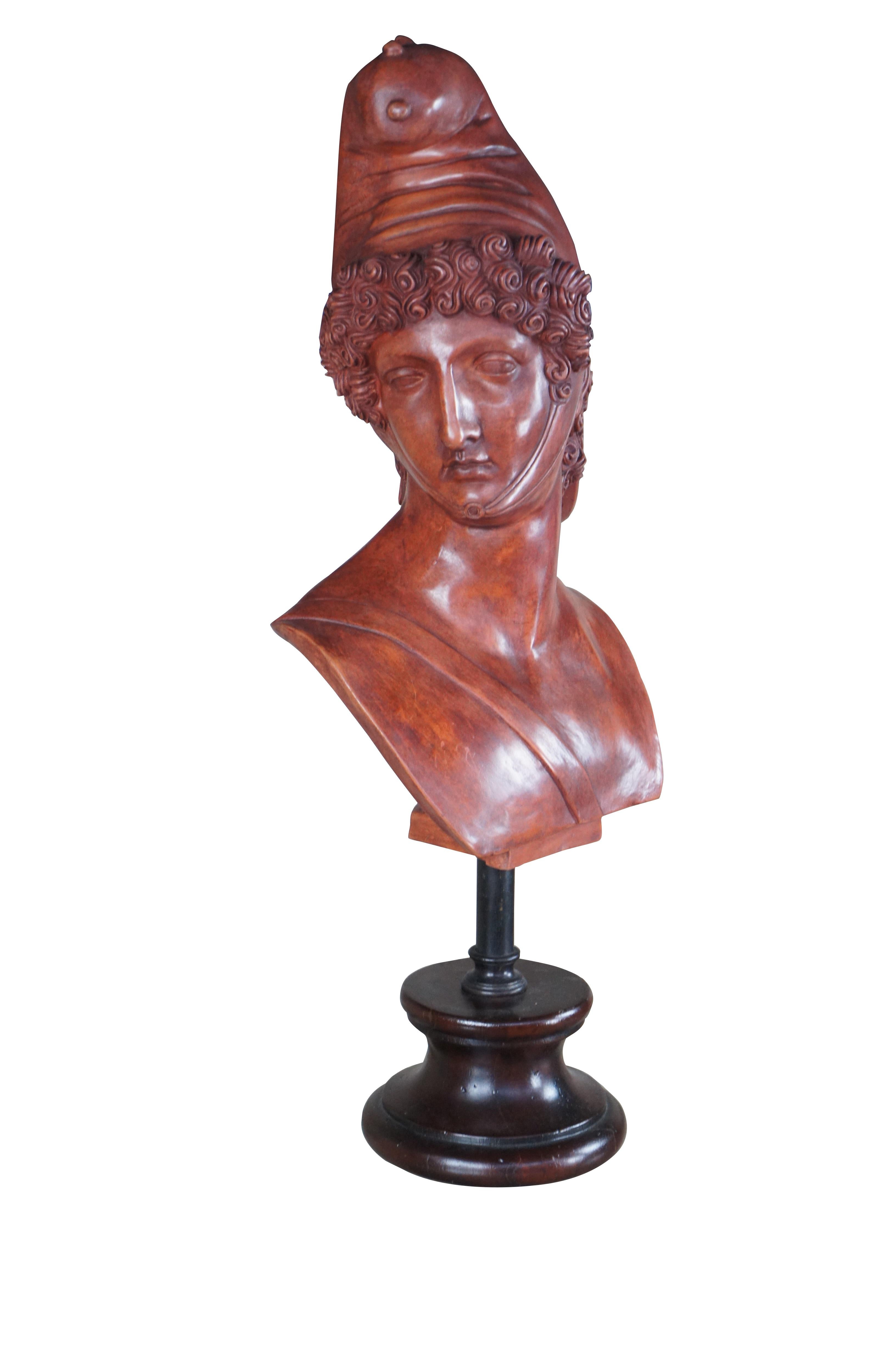 Theodore Alexander Late 20th century Statue of Paris, after the original by Antonio Canova circa 1809, mounted upon a wooden socle.

Dimensions:
11