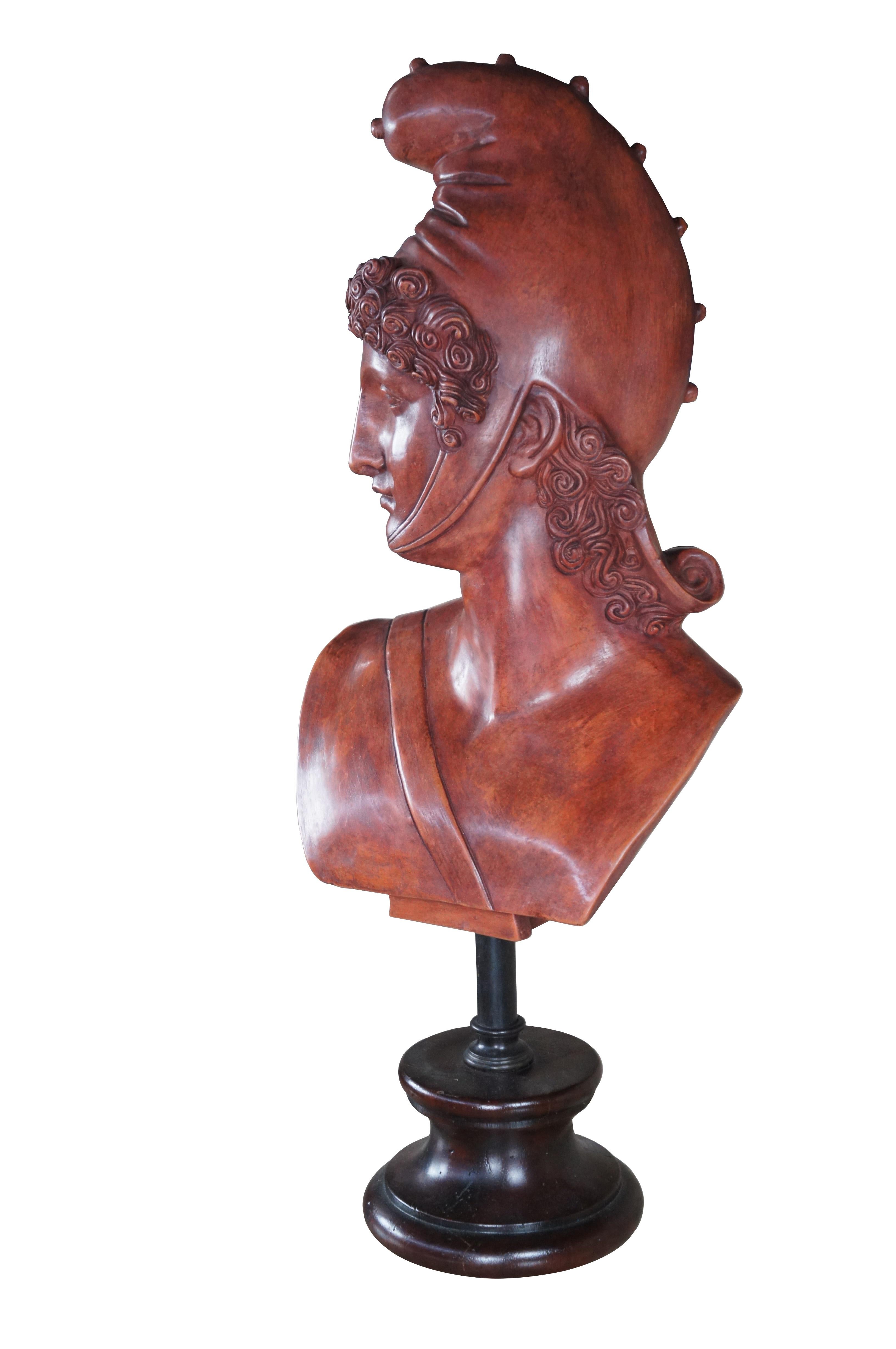 Neoclassical Theodore Alexander After Antonio Canova Terracotta Bust of Paris Sculpture 28