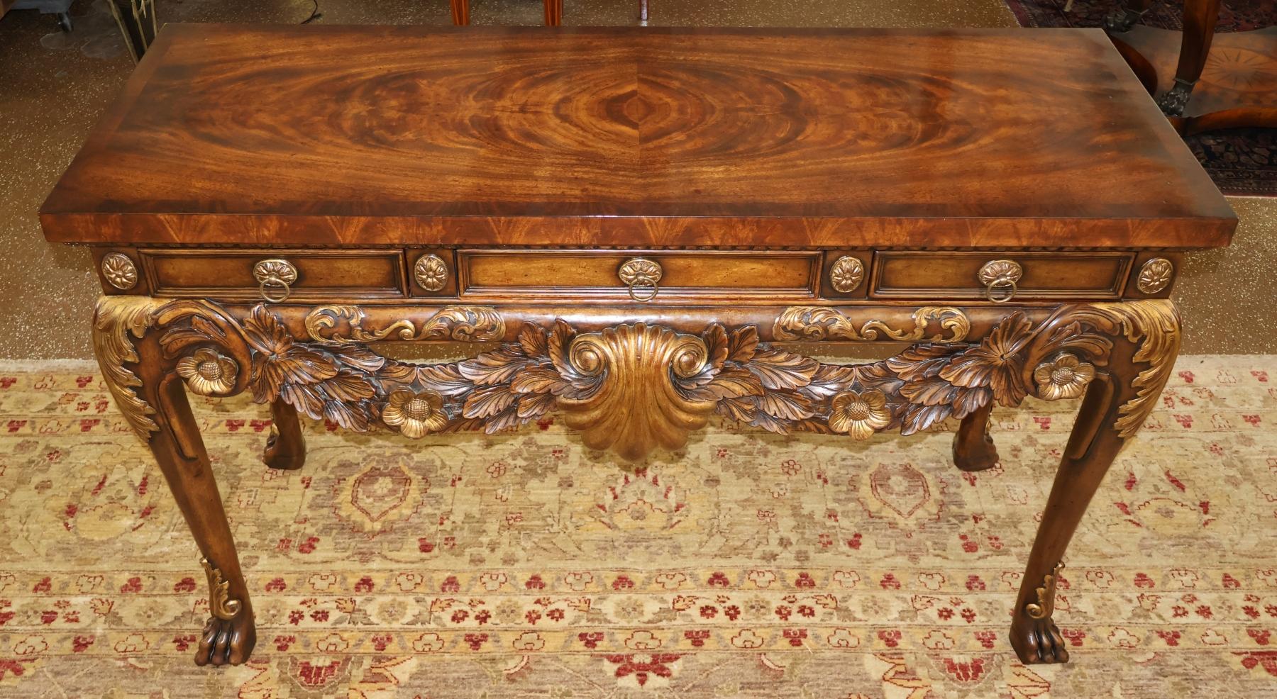 Vietnamese Theodore Alexander Althorp Mahogany Carved George II Buffet Server Sideboard For Sale