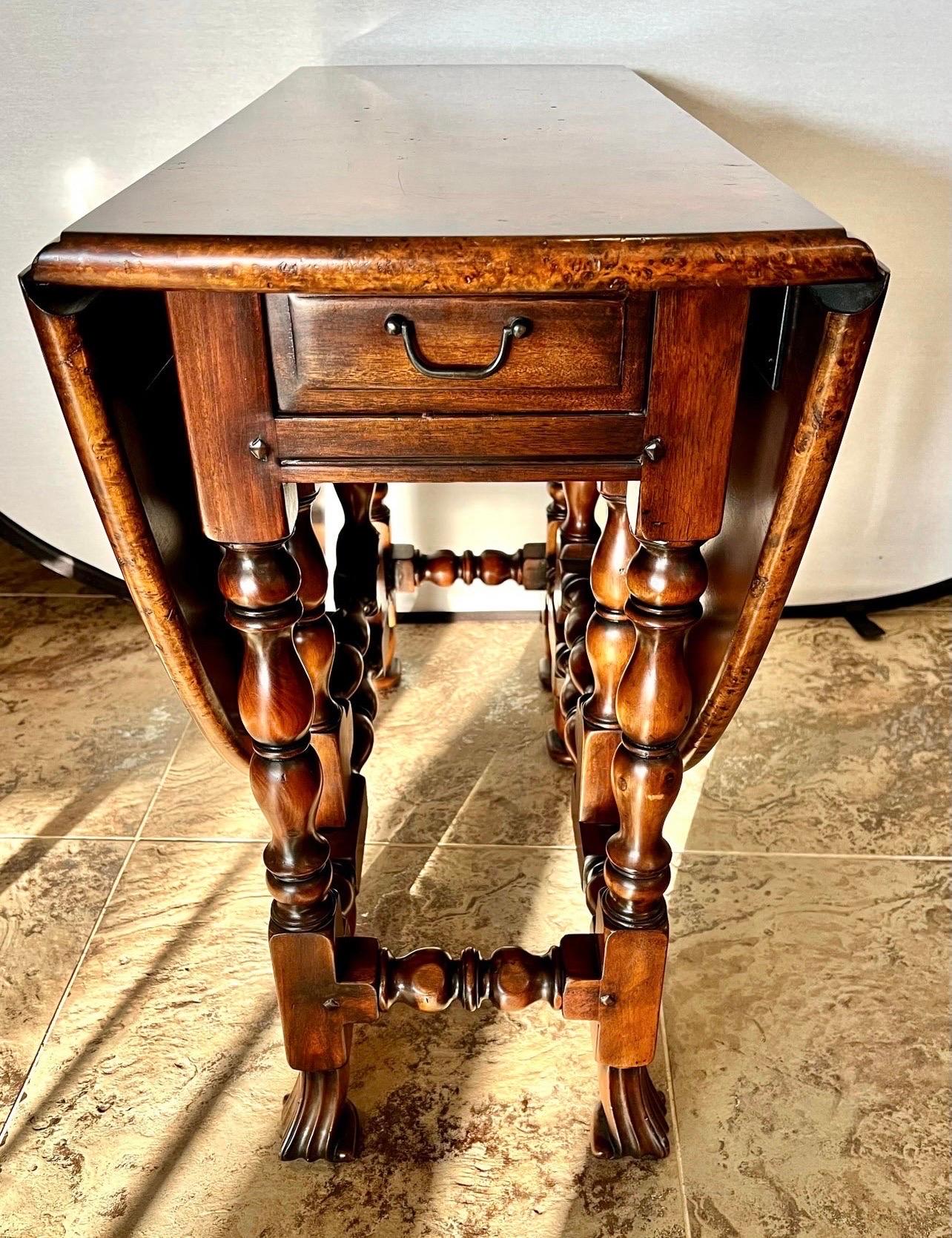 Theodore Alexander Antiqued Drop-leaf Gate-leg Dining Console or Center Table 4