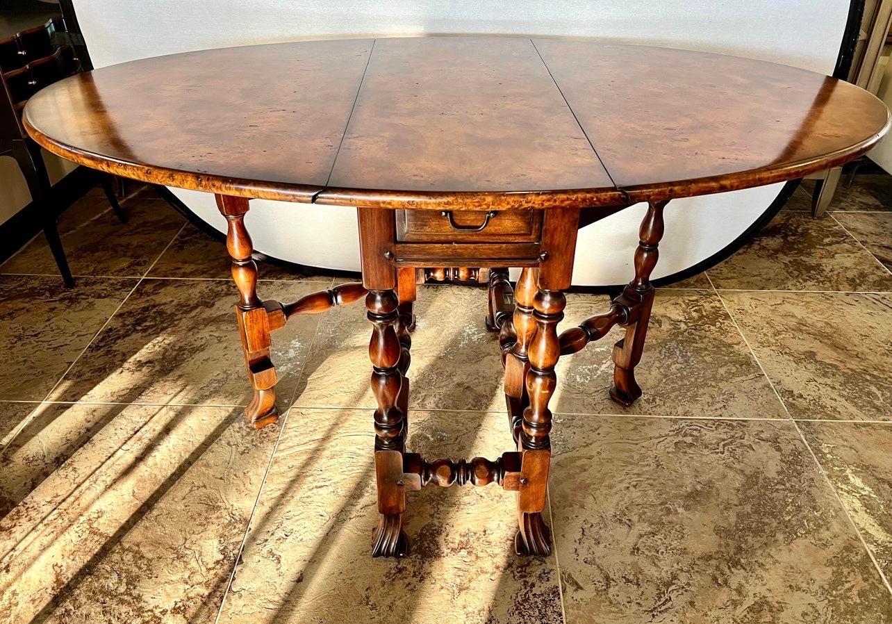 Theodore Alexander Antiqued Drop-leaf Gate-leg Dining Console or Center Table 6