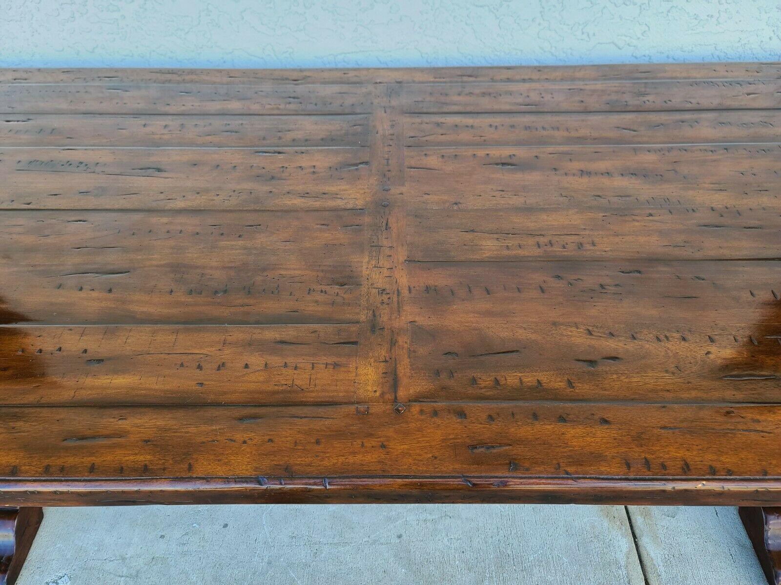 20th Century Theodore Alexander Antiqued Mahogany Rectangular Dining Table